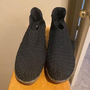 Black Woven platform women Shoes